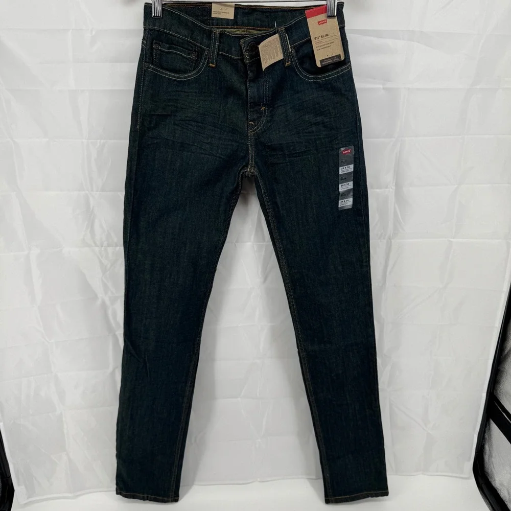 Levi's 511 Slim Jeans Mens 29x34 Dark Wash Indigo Stretch Denim 04511-0408